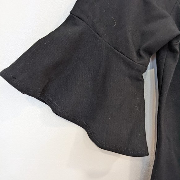 NWOT Vanity Room Black Dress Size M Medium Low Neckline Short Sleeve Mini - Picture 4 of 8